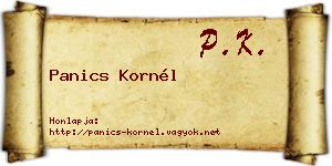 Panics Kornél névjegykártya